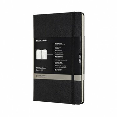 Записная книжка Pro с местом для дат чёрная M/L/XXL/A4